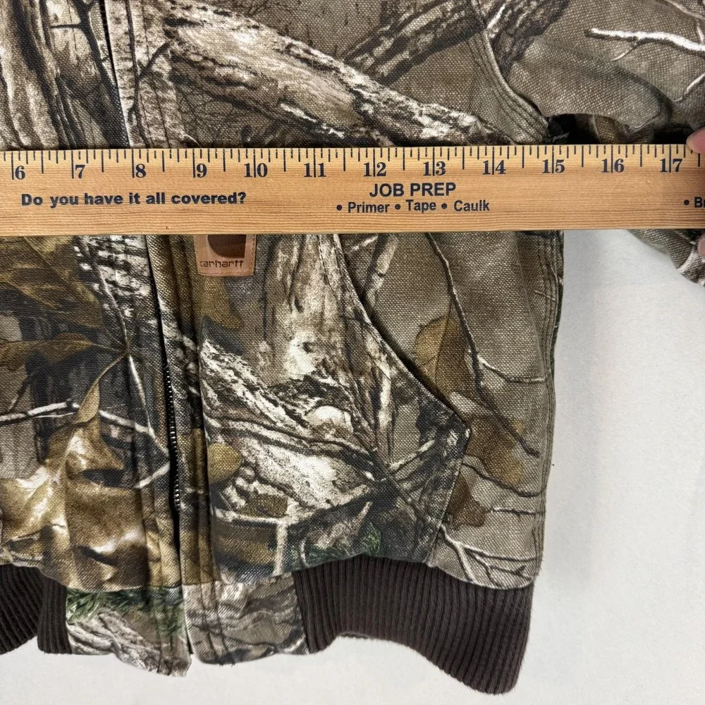 Carhartt Jacket Kids 6 Brown Camo Canvas Hooded Full Zip Insulated Hunting Warm